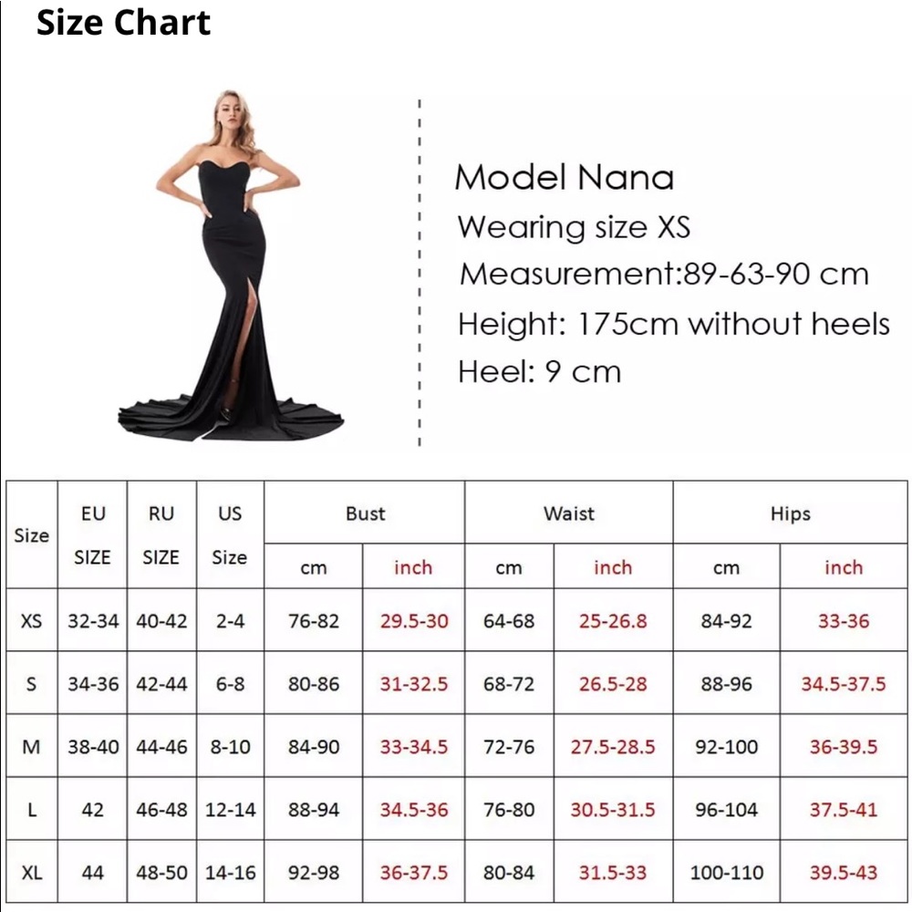 NEW Formal Black Strapless High Slit Evening Gown - Picture 3 of 8